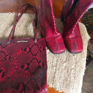 Nine West Purse with Matching Boots size 8 1/2